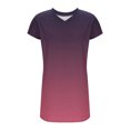thumbnail image 4 of LOVZFMLL Robes d'Été pour Femmes Décontractées Amples T-Shirt Robe Droite Col en V Manches Courtes à Revers Uni Basique Tenues Quotidiennes Rose Vif TTG, 4 of 5