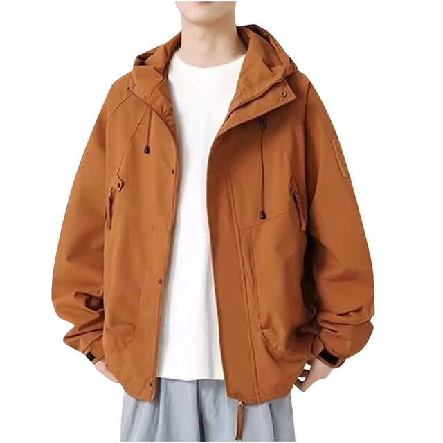 Styesk Jackets for Men Men's Spring And Charge Coat Thin Outdoor Mountaineering And Riding Windproof Work Coat