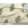 thumbnail image 3 of Soimoi Polyester Crepe Fabric Leaves & Floral Block Print Sewing Fabric Yard 52 Inch Wide, 3 of 3