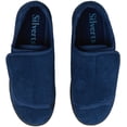 thumbnail image 2 of Silverts Women Extra Extra Wide Easy Closure Slippers, 10, Navy, 2 of 2