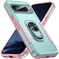 thumbnail image 1 of KOMI Case Compatible with Google Pixel 9 / 9 Pro with Magnetic Kickstand, Military Armor Heavy Duty Shockproof Anti-Fall Protective Case Cover for Men Women Green Pink, 1 of 5