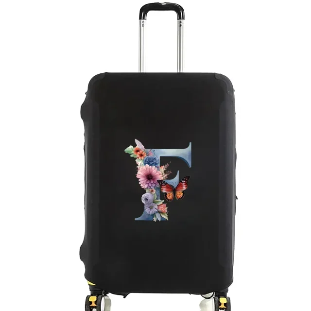 Luggage Cover Protective Covers Travel Luggage Scratch Proof Dust Cover Reusable Dust Cover Washable Butterfly Print Pattern 8butterfly letter F M