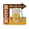 thumbnail image 1 of Bey-Berk International WD502 Bière Servie Ici Panneau Métallique à DEL - Rouge, Jaune et Brun, 1 of 3