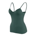 thumbnail image 1 of Hiiyo Women's Camisole with Built-In Bra Layering Spaghetti Strap Tank Tops, Dark Green L, 1 of 6