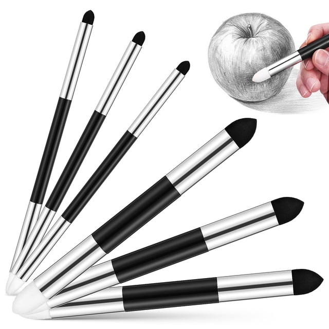SHISUYAN 6 Pcs Blending Brush For Drawing Blending Sponge Pen Paint Sponge Blending Pen Blending Stump For Classroom