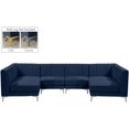 thumbnail image 4 of Meridian Furniture Alina Sectionnel Modulaire en Velours Bleu Marine, 4 of 14