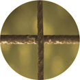 thumbnail image 1 of Ahgly Company Machine Washable Indoor Round Transitional Dark Golden Rod Brown Area Rugs, 4' Round, 1 of 7