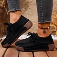 thumbnail image 4 of Mocassins à Plateforme Compensée Style Penny Espadrilles Mode pour Femmes 2025 Automne en Suède Largeur Grand Chaussures de Marche Décontractées, 4 of 8