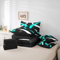 thumbnail image 4 of Erosebridal Geometric Stripe Bedding Sets Twin Size,Abstract Artwork Comforter Sets with Sheets,Geometry Lines Decor,Reversible,7pcs, 4 of 5