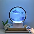 thumbnail image 1 of 3D Moving Sand Art Table Lamp, Decorative Ambient Lamp with Remote Control USB Powered, Unique Hourglass Bedside Light for Living Room Bedroom Office Gift, Blue, 1 of 7