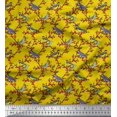 thumbnail image 1 of Soimoi Poly Georgette Fabric Leaves,Red Berries & Parrot Bird Decor Fabric Printed Yard 42 Inch Wide, 1 of 1