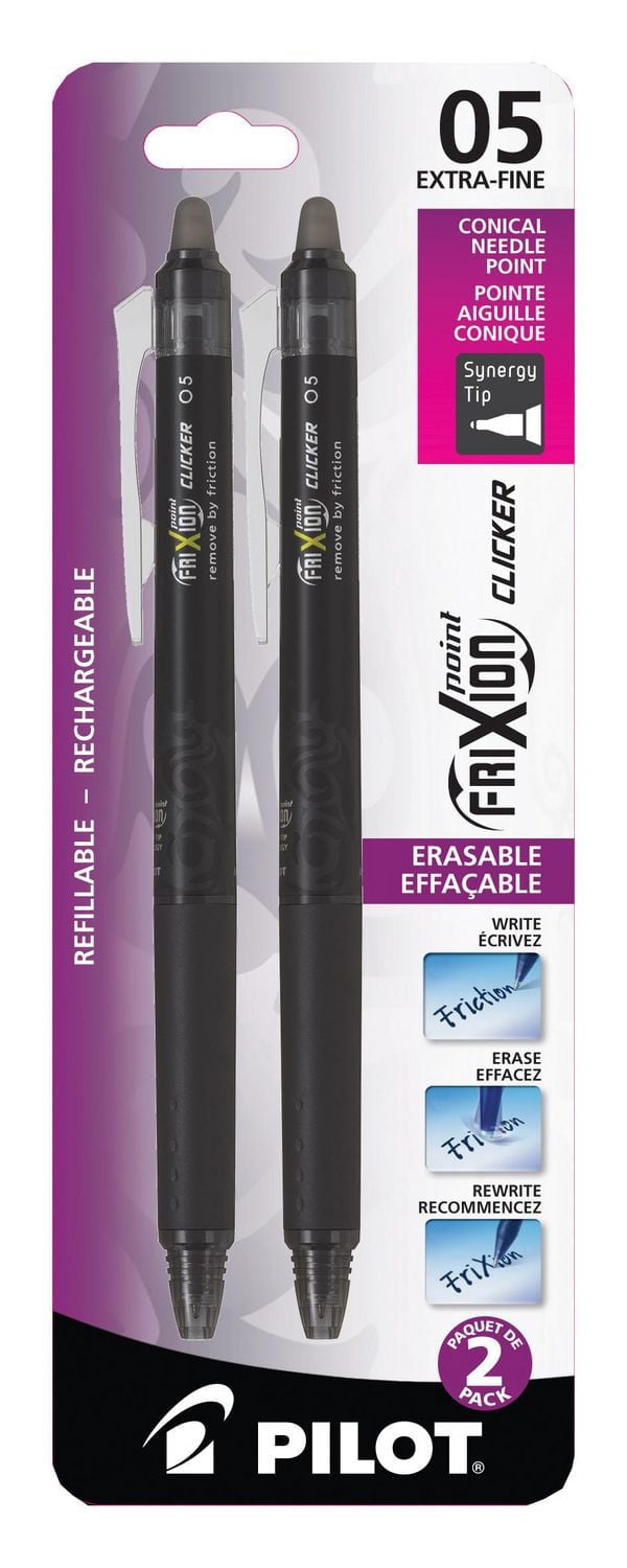 FriXion Point Clicker Retractable Erasable Gel Pens - Black