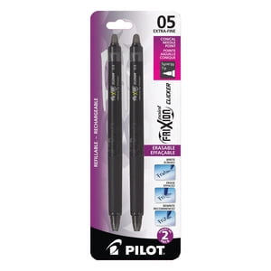 FriXion Point Clicker Stylos de gel effaçables rétractables - noir