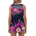 thumbnail image 4 of UPPADA Camisoles d'Été pour Femmes à Imprimé Floral, Col Ras du Cou, Sans Manches, Chemises Décontractées à Ourlet Fluide, Jolis T-Shirts, Chemises Coupe Ample, Hauts Confortables Multicolores, S, 4 of 7