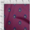 thumbnail image 1 of oneOone Silk Tabby Fabric Peacock Feather Ikat Decor Fabric Printed BTY 42 Inch Wide, 1 of 4