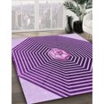 thumbnail image 3 of Ahgly Tapis Rectangulaire Lavable en Machine Intérieur Transitionnel Violet Violet, 7 Pieds x 9 Pieds, 3 of 7