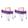 thumbnail image 4 of Transemion Wide Application Belly Dance Sequined Waist Versatile And Stylish Waist purple 2Set, 4 of 6