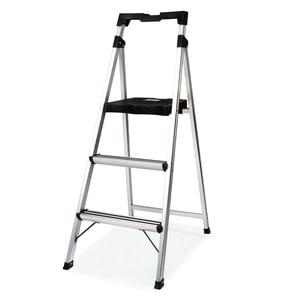 FOLDDEX 3 Tabouret d'étape pliant d'échelle, 7.4 Échelle à pas en aluminium Lbs Max Charger 900lbs | Anti-bombe & Large non-dérapant pédale, plateau d'outils, serrure de sécurité , maison, bureau, cuisine , Collapsible & portatif