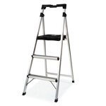 FOLDDEX 3 Step Ladder Folding Step Stool, 7.4 Lbs Aluminum Step Ladder Max Load 900lbs | Anti-Bump & Wide Non-Slip Pedal, Tool Tray, Safety Lock | Home, Office, Kitchen | Collapsible & Portable