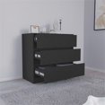 thumbnail image 4 of Pemberly Row Set of 2 Engineered Wood Dresser & Floating Nightstand in Black, 4 of 11