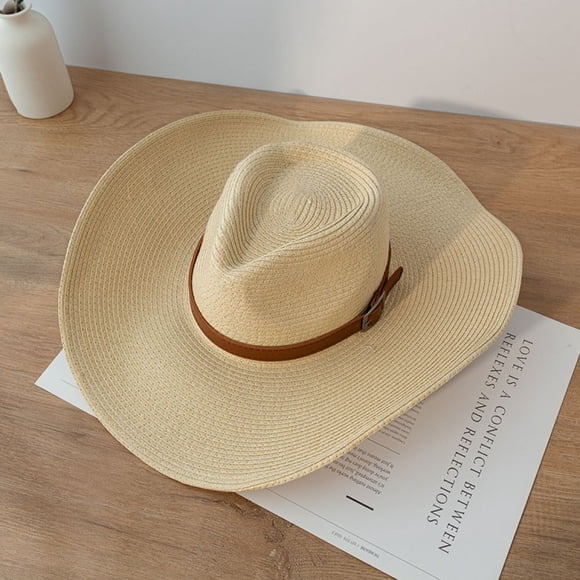 Unisex Cowboy Hat, Straw Hat, Men's Western Hat, Summer Sun Hat, Straw Panama Hat