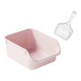 thumbnail image 2 of Tachiuwa Cat Litter Box Easy Carry High Sided Cat Litter Container Cat Toilet Sandbox pink, 2 of 9