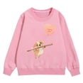 thumbnail image 4 of PMVFHDE Chandails à Col Rond Fille Automne et Hiver Saint-Valentin à la Mode et Intéressant Imprimé Chiot Chandail à Capuchon pour Enfants Rose, 4-5 Ans, 4 of 4