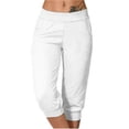 thumbnail image 1 of Timegard Womens Sweatpants Capri Pants Cinch Bottom Solid Color Cropped Joggers Workout Pants with Pockets, 1 of 6
