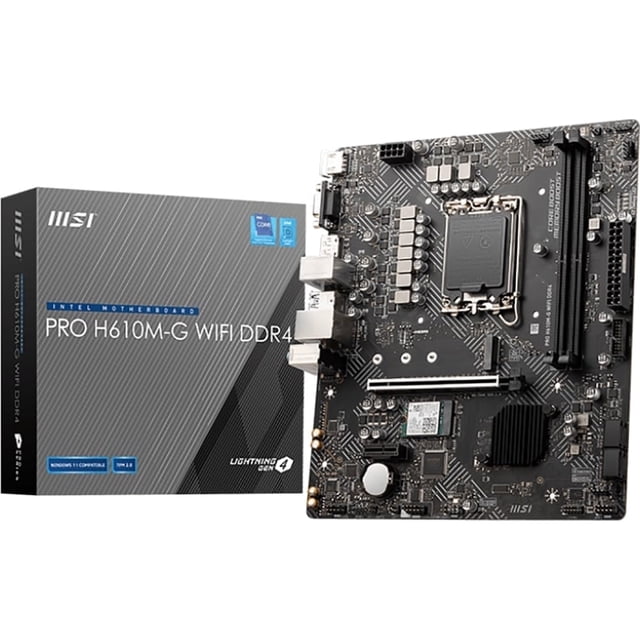 MSI PRO H610M-G WIFI DDR4 Carte Mère de Bureau de Jeu, Intel H610, LGA-1700
