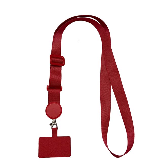 Universal Phone Lanyards Crossbody Patch Traveling Hiking Portable Detachable Mobile Phone Crossbody Patch Neck Hanging Rope Strap Outdoor Smartphone Red