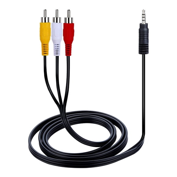 axGear AUX 3.5mm 3 RCA AV Audio Video Converter Cable Male to Male TV Cord Adapter Wire