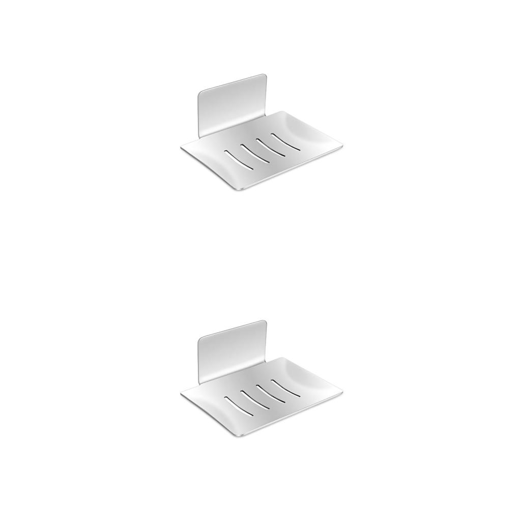 Maytalsory Support de Toilette Porte-Savon Support de Bain Sans Perçage Accessoires Ménagers Blanc Mat 2 Ensembles