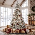 thumbnail image 2 of Gymax Snow Flocked Hinged Artificial Christmas Tree, 2 of 10