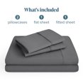 thumbnail image 2 of Bare Home Premium 1800 Collection 4-Piece Bed Sheet Set, Split Head Flex King, Gray, 2 of 10