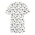 thumbnail image 3 of TIMIFIS Haut de Sarrau Blanc Femme Imprimé Manches Courtes Col en V Hauts Uniforme de Travail Imprimé de la Saint-Valentin avec Poche Blouse avec Poches-Blanc - Printemps, 3 of 3