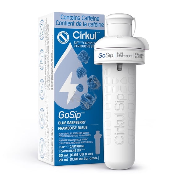 Cirkul GoSip Aromatisant d’eau à saveur de framboise bleue, paquet d’un cartouche.