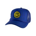 thumbnail image 1 of Gravity Threads Smile Face Embroidery Adjustable Trucker Hat - Smile - Royal, 1 of 2