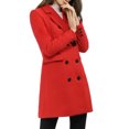 thumbnail image 4 of INSPIRE CHIC Manteau Mi-Long à Double Boutonnage pour Femme à Col à Revers Cranté, 4 of 6