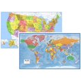 thumbnail image 1 of 24x36 World and USA Classic Premier 3D Two Wall Map Set (Laminated), 1 of 4