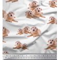 thumbnail image 1 of Soimoi Modal Satin Fabric Golden Retriever Dog Print Sewing Fabric Yard 42 Inch Wide, 1 of 3