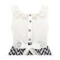 thumbnail image 5 of Robe Fille Dentelle à Chiffon Rayée Noir Blanc Taille Nouée 7 Ans, 5 of 5