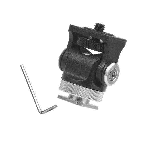 Adaptateur de Montage Hot Shoe Tige Lumière Moniteur LED Moniteur Dsr Pince Vidéo Pivotement 360 pour Trépied Dsr Nikon Noir