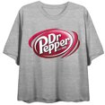 thumbnail image 1 of Dr. Pepper T-shirt Court Graphique Gris Chiné à Logo Classique pour Femme - Moyen, 1 of 3