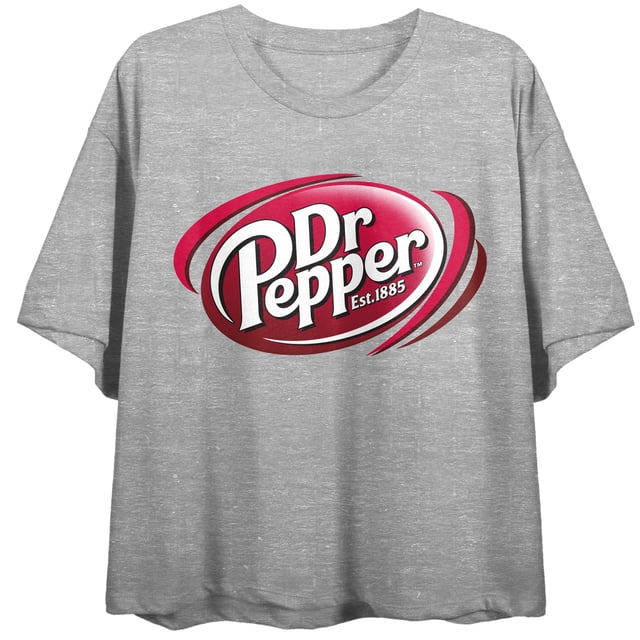 Dr. Pepper T-shirt Court Graphique Gris Chiné à Logo Classique pour Femme - Moyen