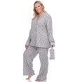 thumbnail image 3 of White Mark Women's Three-Piece Button-Down Pajama Set, 3 of 5