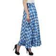thumbnail image 4 of Phagun Robe Imprimée Shibori pour Femmes, Ceinture Auto, Coton, à Volants, Bleu Foncé, Portefeuille, 4 of 6