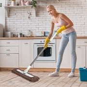 Dvkptbk spin mop Mop Flat Household Tile Floor Wooden Floor Thread Push Rotating Hand-free Washing Wet and Dry Flat Mop