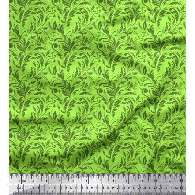 Soimoi Rayon Crepe Fabric Swirl Abstract Printed Craft Fabric by the Yard 46 Inch Wide