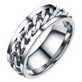 thumbnail image 1 of Miangastore Simple Ring Delicate Finger Ring Stainless Steel Jewelry Creative Ring Fashion Finger Ring for Man Boy Male (Steel Color With Box Size 12), 1 of 8