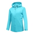 thumbnail image 1 of Veste à Capuche Imperméable Unie Bleu Ciel pour Femmes, Ensembles à Capuche pour Femmes, Spandex, Piste, Gym, Randonnée, Course, Sortie, Hiver Automne, à Fermeture Éclair, 2025, Vêtements L, 1 of 4